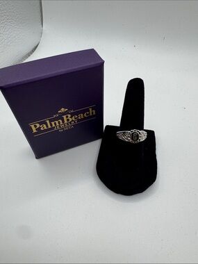 Palm Beach Jewelry Silver Tone Black Onyx Signet Ring